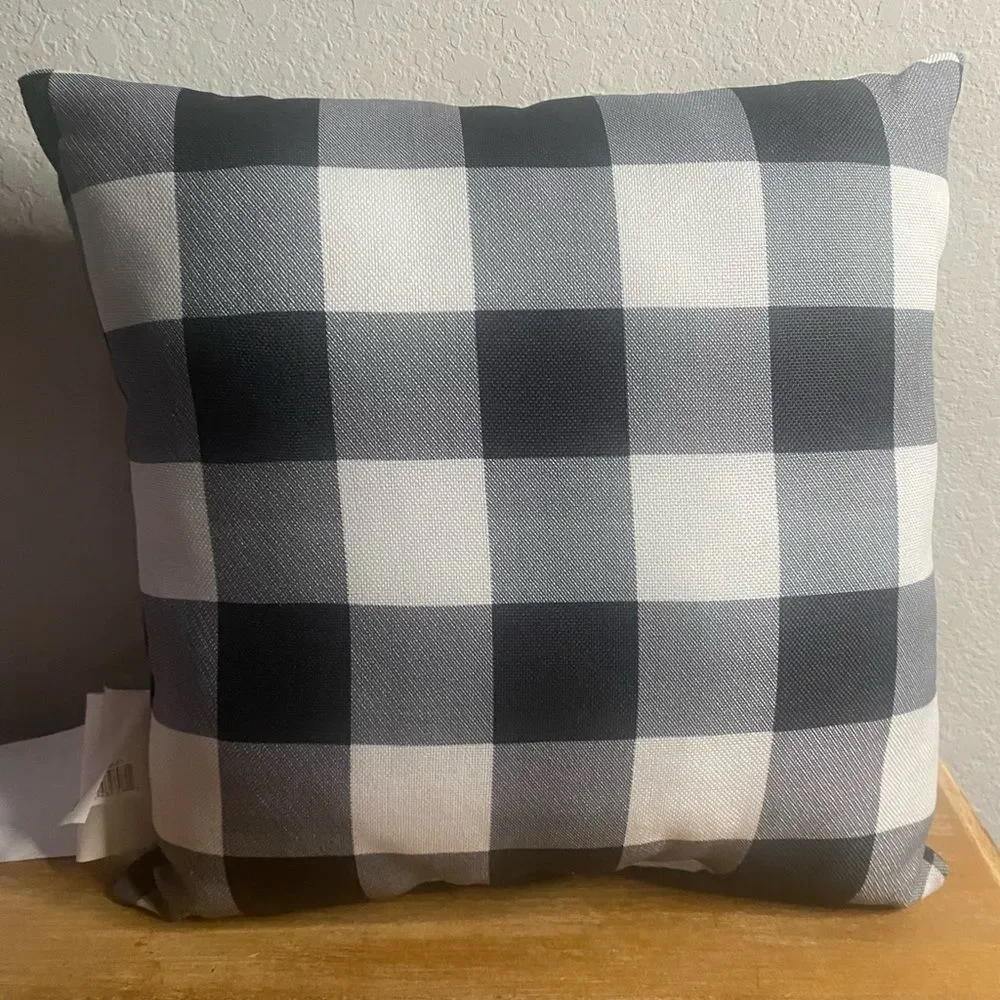 Harvest Plaid Pumpkin Patch Farmhouse Truck Decorative Pillow Fall Halloween